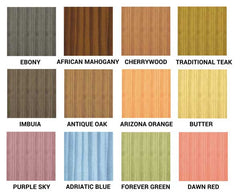 Gel Stain Colour Chart